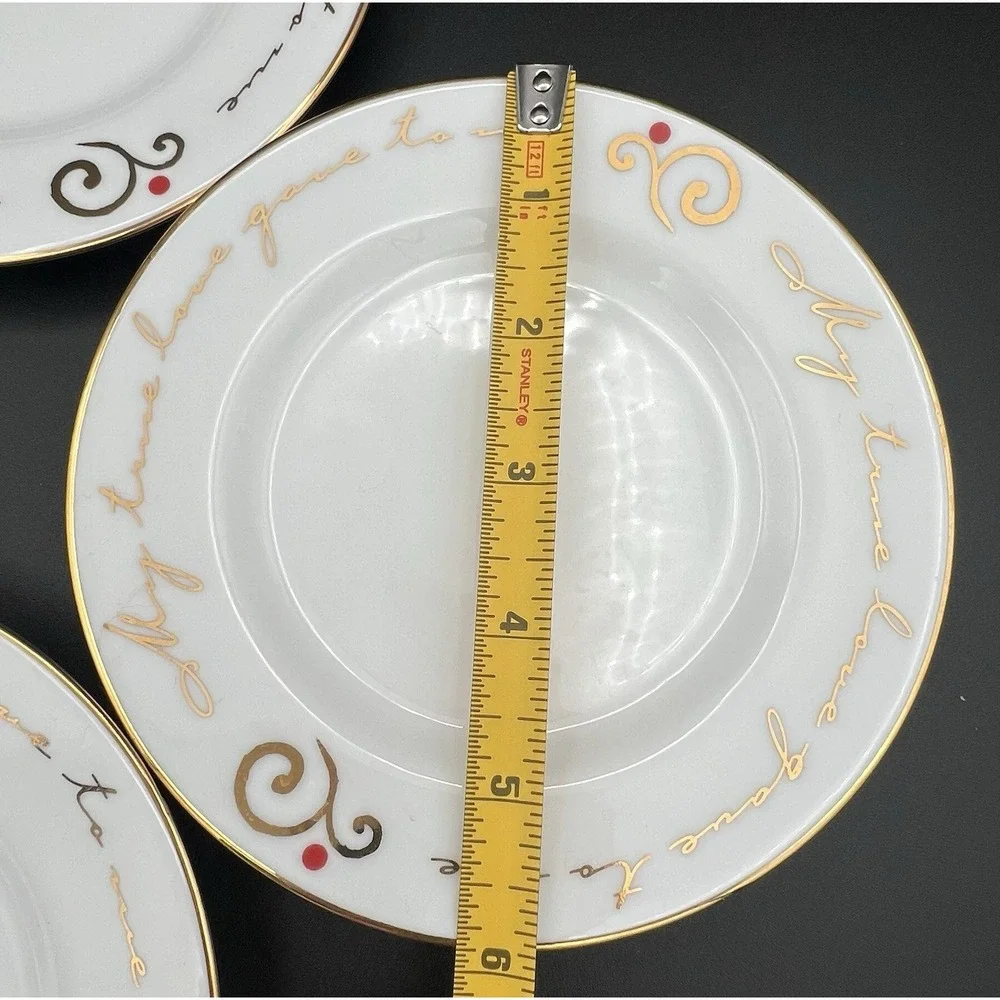 6 Pier 1 12 Days of Christmas Porcelain Saucers Plates 6